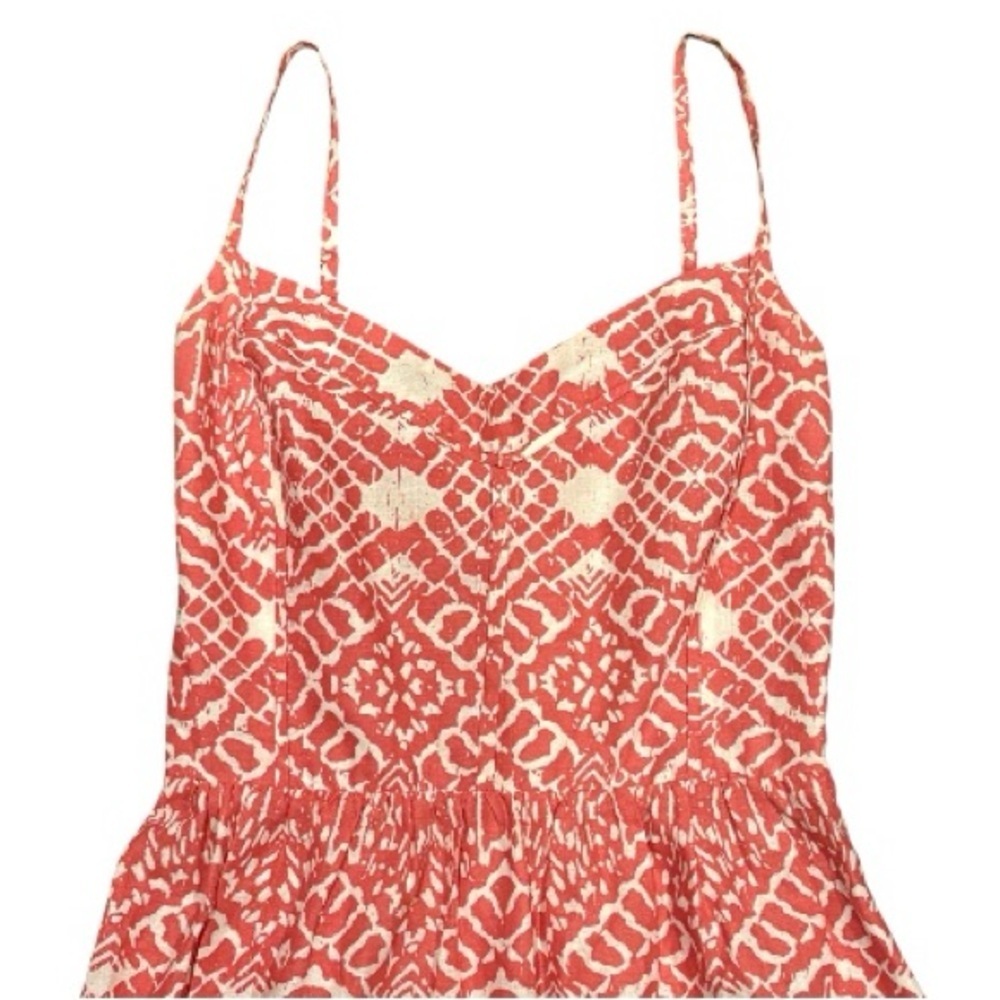 Betsey Johnson Maxi Dress Womens Size 6 Coral Tiered Smocked Adjustable Straps - Picture 5 of 8